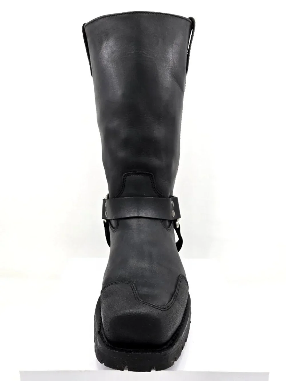 Milwaukee MB411 Mens Size 13D Black Motorcycle Drag Harness Back Zip Biker Boots